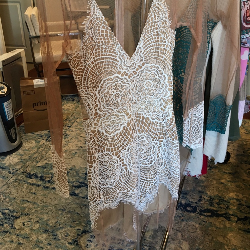 For Love & Lemons XS white lace cocktail dress